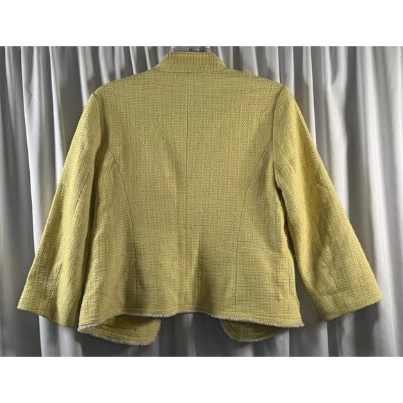 Ann Taylor Loft Tweed 3/4 Sleeves Blazer, Yellow, Sz: M, 78-35 - Picture 10 of 16